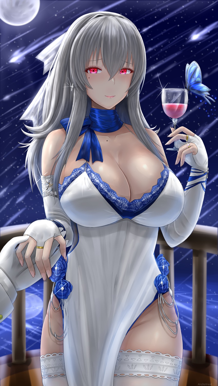 Archstreal Azur Lane Saint Louis Azur Lane Cleavage Dress No Bra